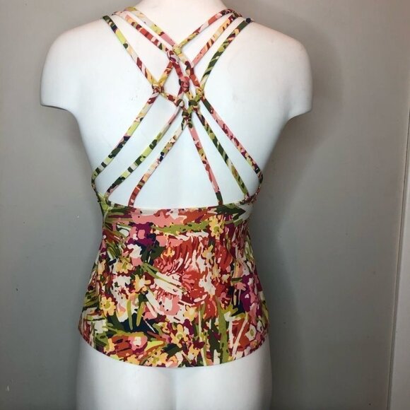 Lucky Brand Hawaiian Print Tankini Top - Picture 5 of 8